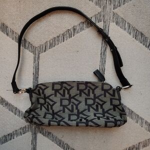 DKNY Monogram Black and Gray Shoulder Bag